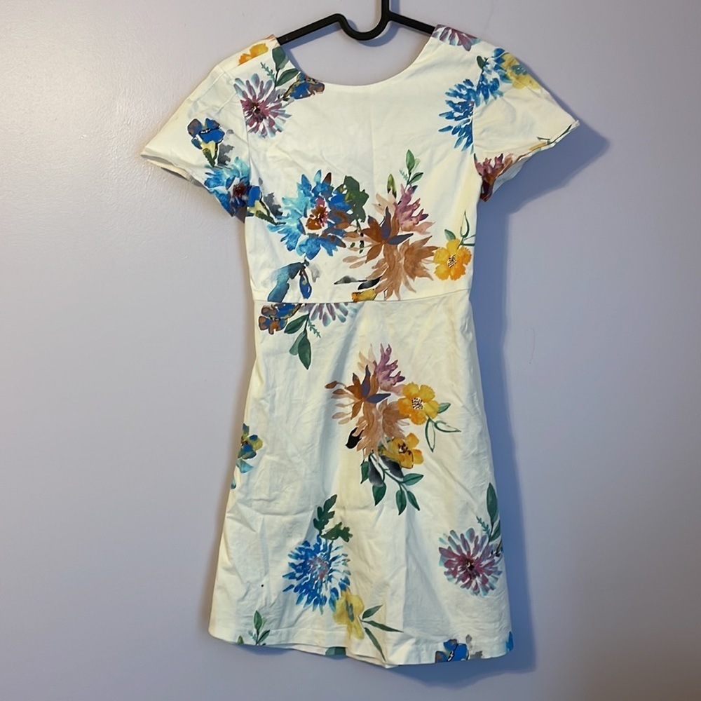 Zara Girls Soft Collection Floral Cut Out Back Fit and Flare Dress size 10